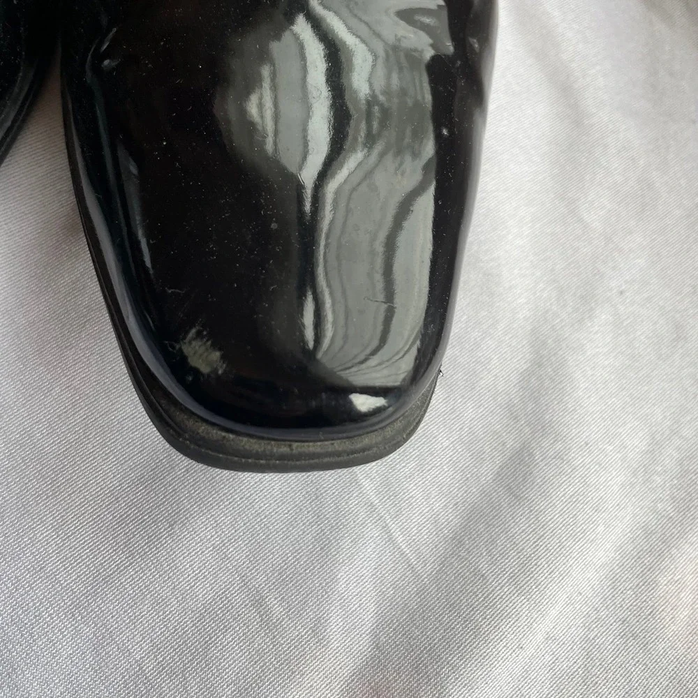 Calvin Klein men's black patent leather dress shoes‎ size 8.5 Lace Up Preppy